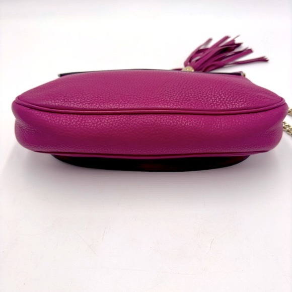 Auth Gucci Medium Fuchsia Leather Soho Crossbody Shoulder Bag Preloved Clutch - Picture 7 of 16